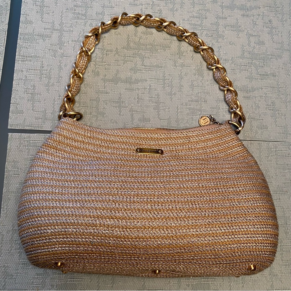 Eric Javits Straw Bag with gold accents